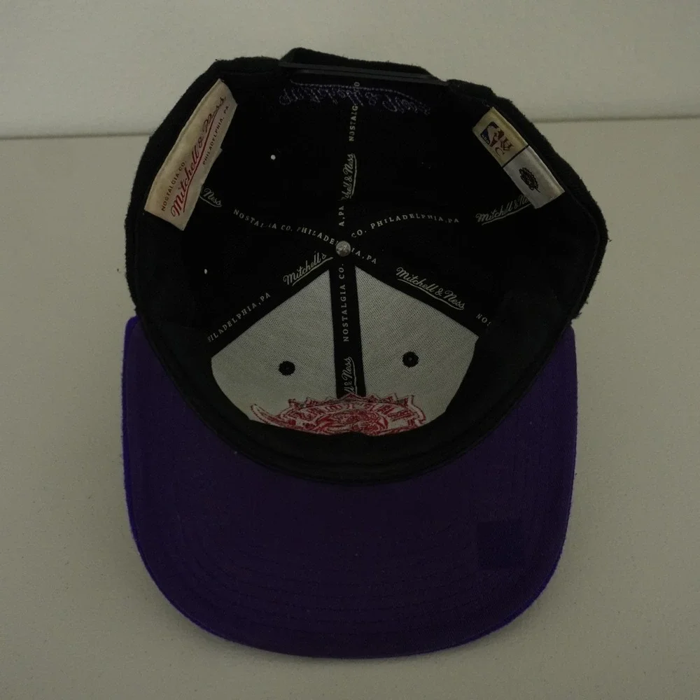 Mitchell & Ness Toronto Raptors Snapback Hat Black Purple HWC Logo